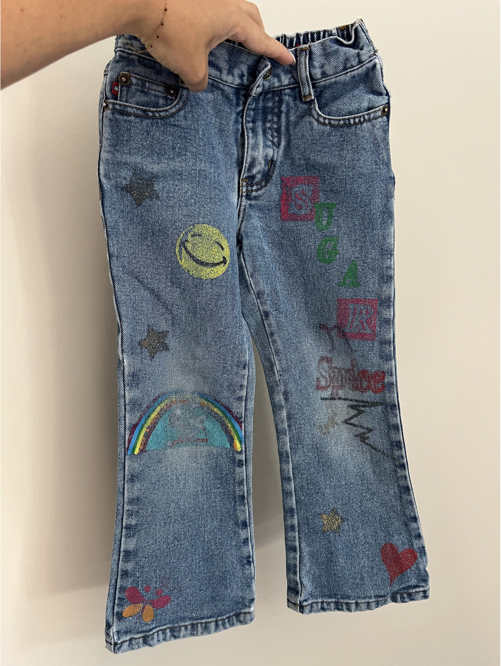 Vintage Y2K Zara Di Girls Denim Painted Denim Jeans